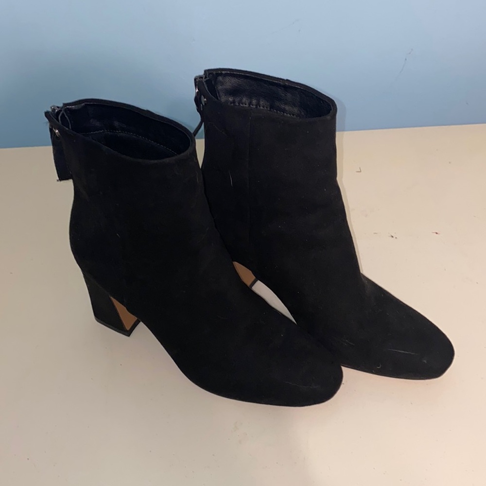 Black suede boots worn once